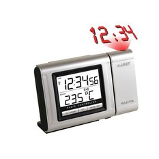 Increíble reloj que proyecta la hora. Tiene función despertador, calendario, medidor de temperatura, etc.